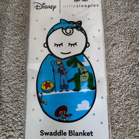 NWT Disney Toy Story Little Sleepies Swaddle Blanket with Headband - Picture 4 of 4
